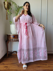 Elegant Hand Block Printed Long Kaftan