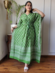 Elegant Hand Block Printed Long Kaftan