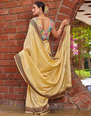 Dola Jacquard Saree with Embroidery Work and Satin Digital Print Blouse – Premium Festive Collection