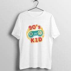 90s kid Gaming Design Round Neck T-Shirt