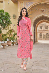 Kavya Kurti Set - Pink Theme - K-Collection