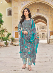 Kavya Kurti Set (with Dupatta) - Turquose/Teal