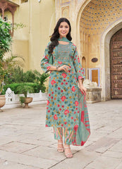 Kavya Kurti Set (with Dupatta) - Turquose/Teal