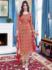 Kavya Kurti Set (with Dupatta) - Red