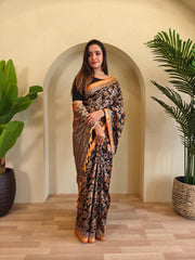Pure Dola Viscose Saree with Premium Zari Border and Digital Print