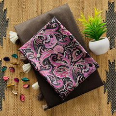 Kashmiri Cotton Kalamkari Saree with Soft Silk Blend and Elegant Latkan