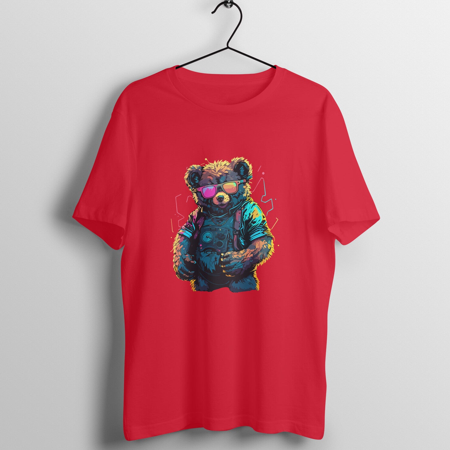 Party Teddy - WildThreads - Round Neck Half Sleeve T-Shirt