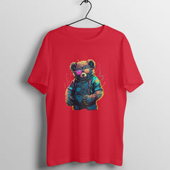 Party Teddy - WildThreads - Round Neck Half Sleeve T-Shirt