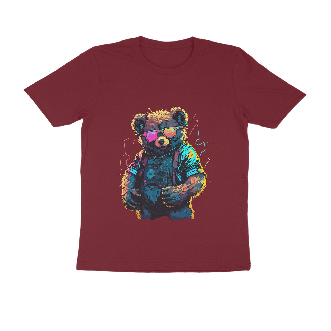 Party Teddy - WildThreads - Round Neck Half Sleeve T-Shirt