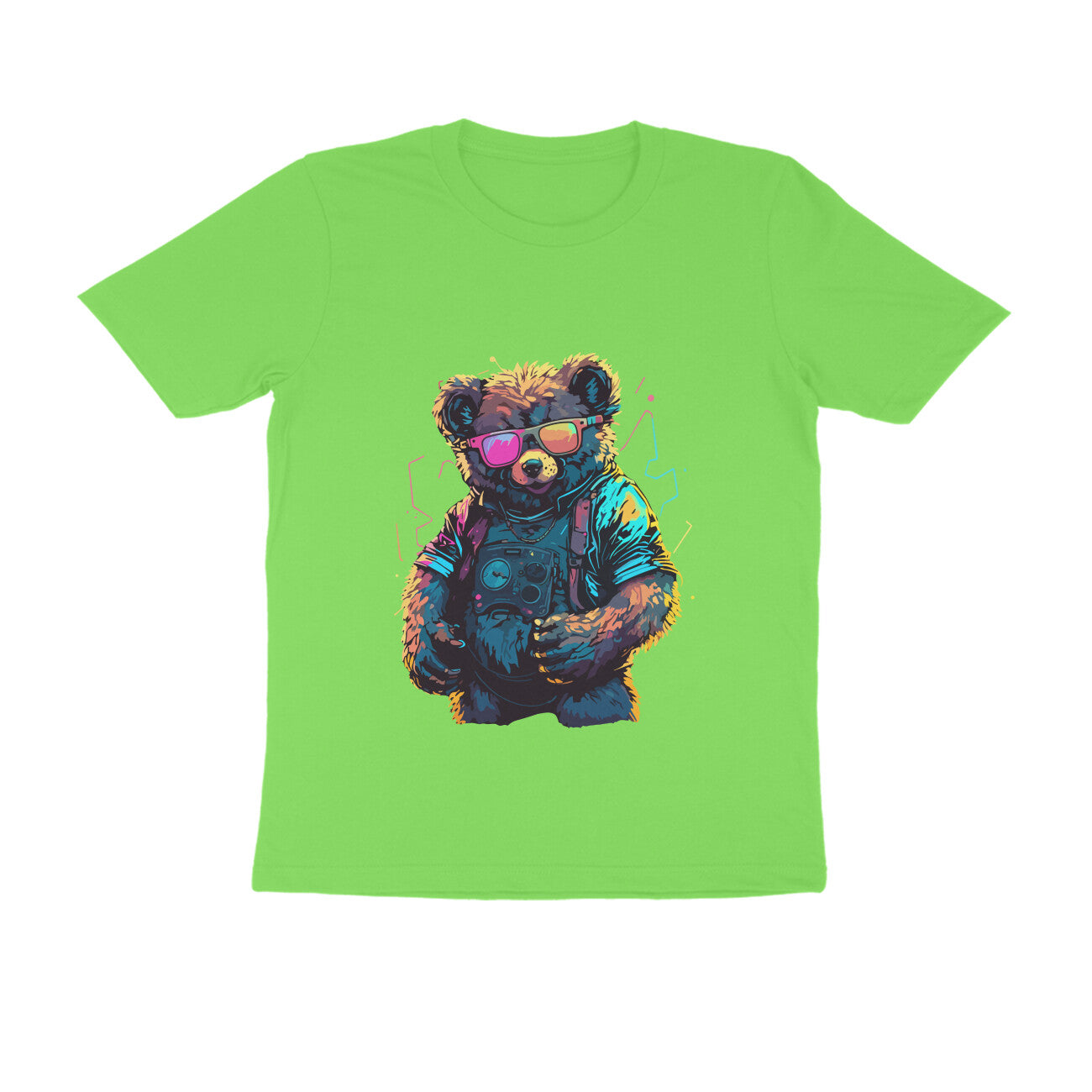 Party Teddy - WildThreads - Round Neck Half Sleeve T-Shirt