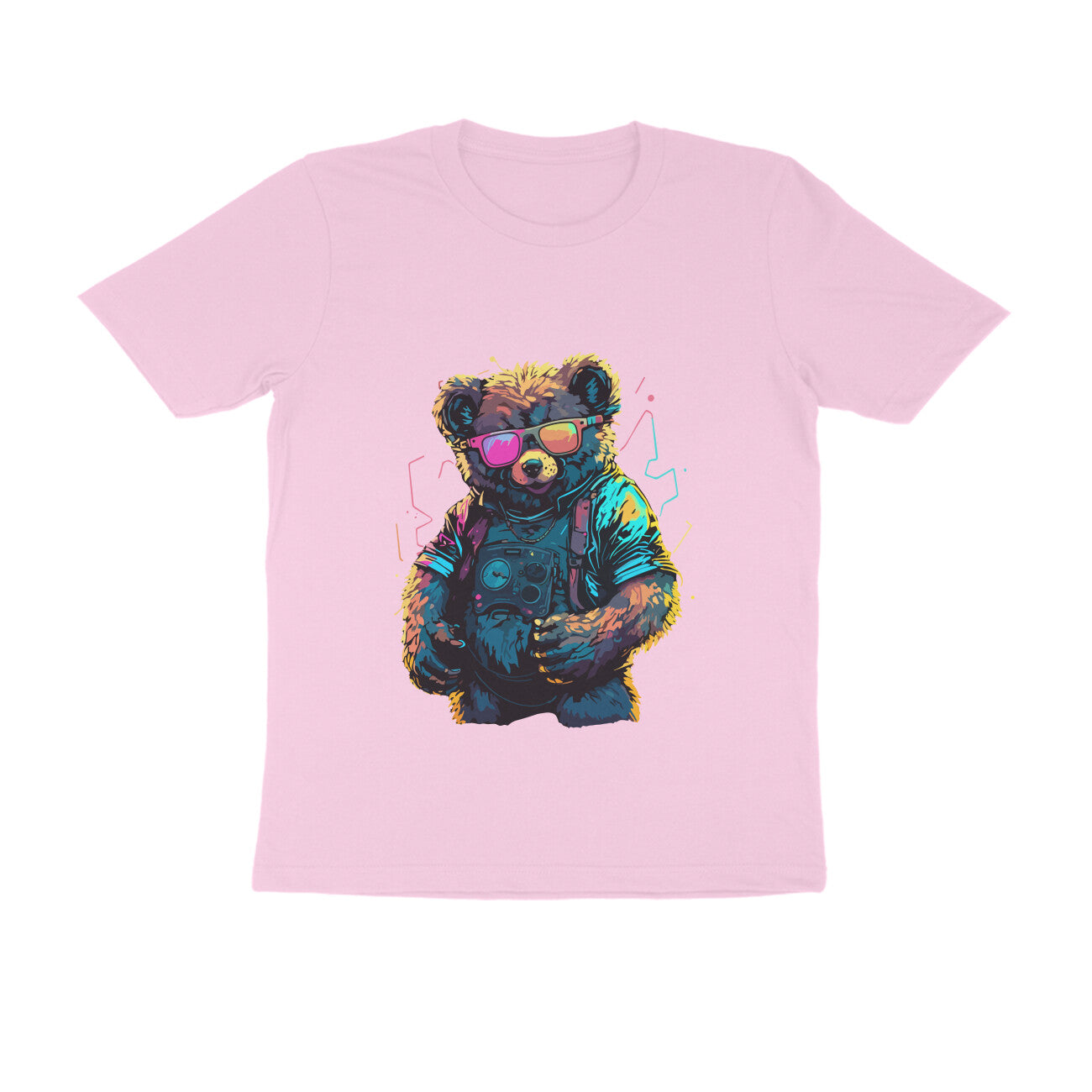 Party Teddy - WildThreads - Round Neck Half Sleeve T-Shirt