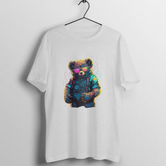 Party Teddy - WildThreads - Round Neck Half Sleeve T-Shirt