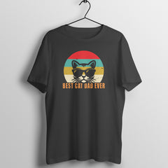 Best Cat Dad - WildThreads - Round Neck Half Sleeve T-Shirt