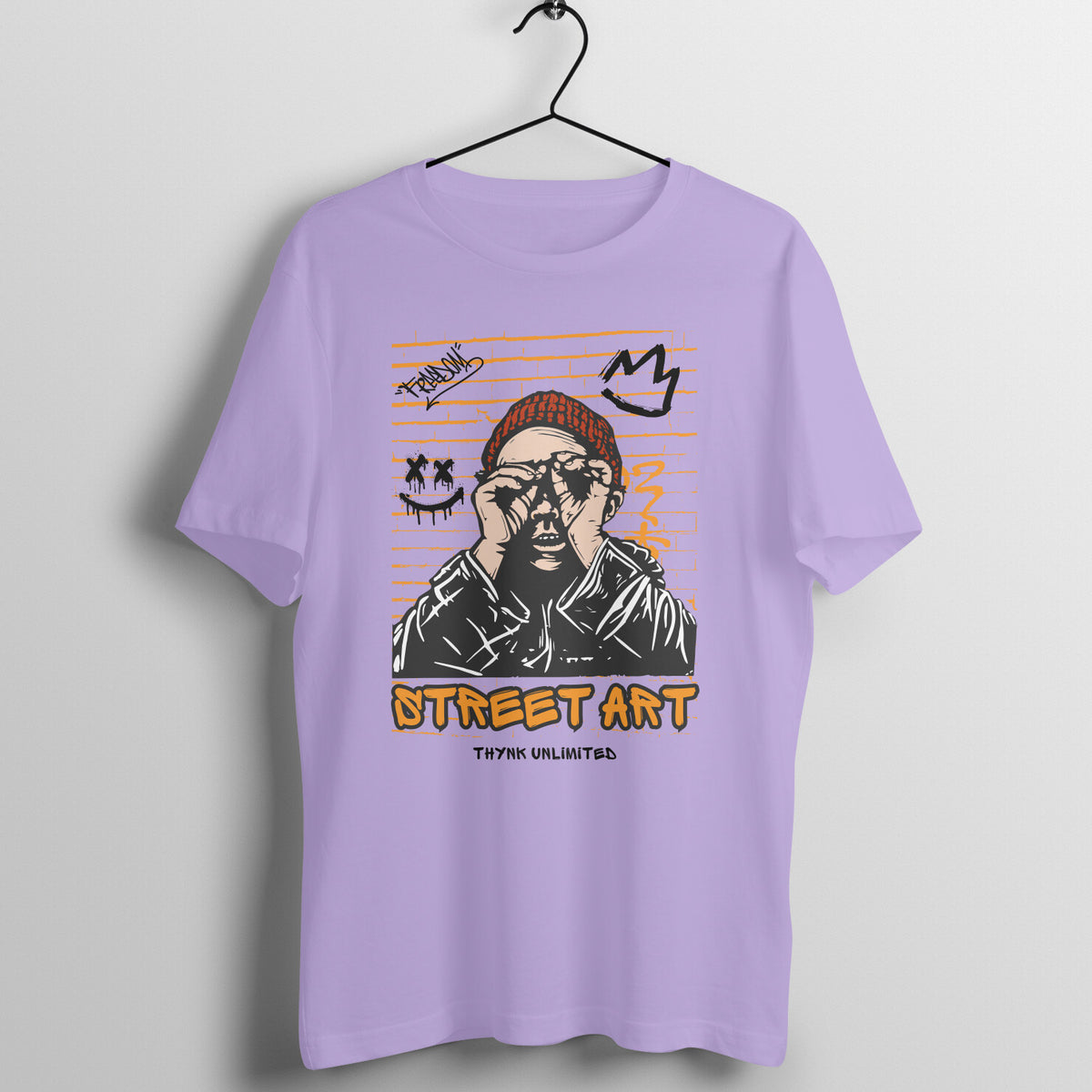 Beige and Orange Modern Illustrative Street Art -  Crew Cut T-Shirt