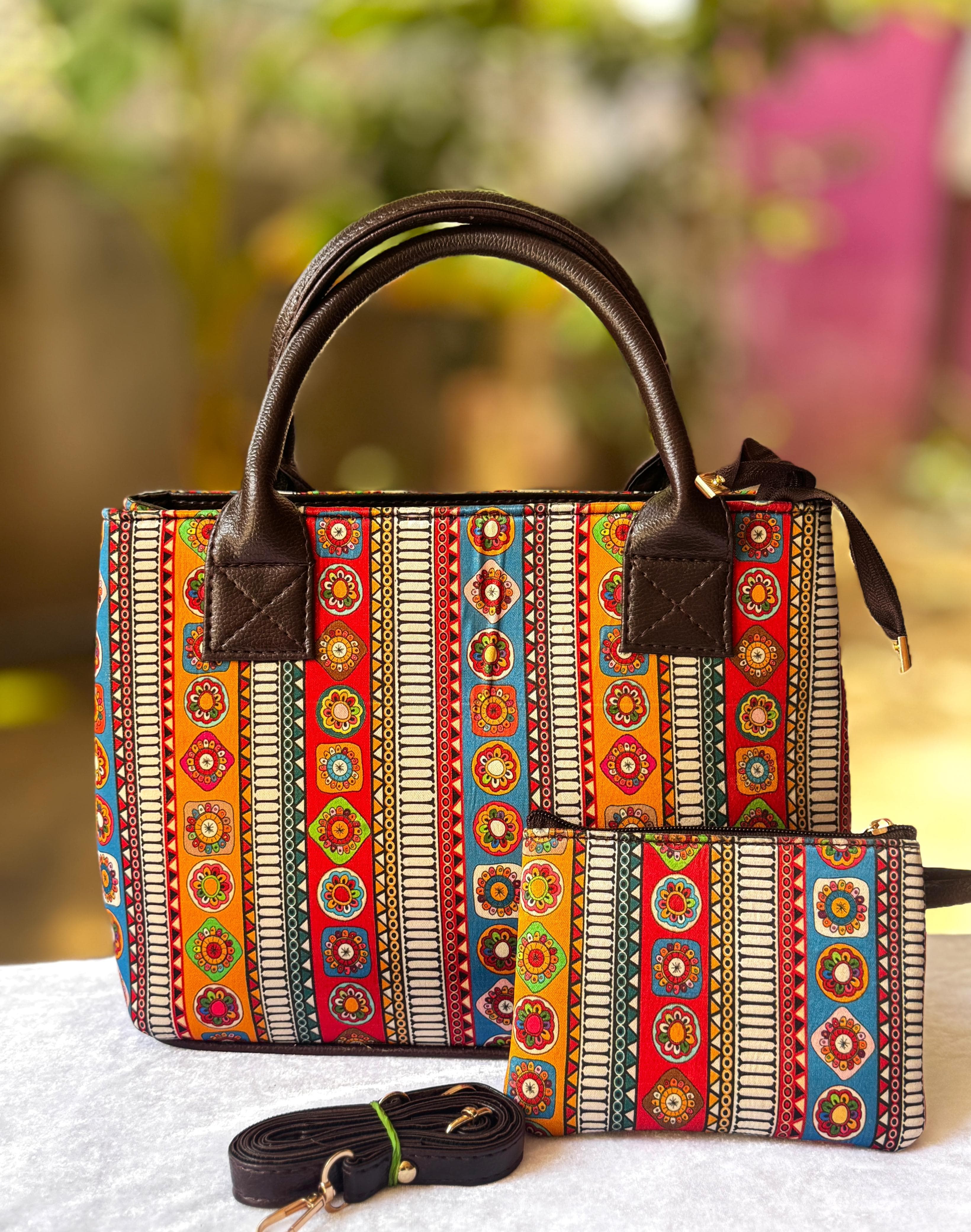 Tim Tim Hand Bag cum Sling – Bagru Print Beauty