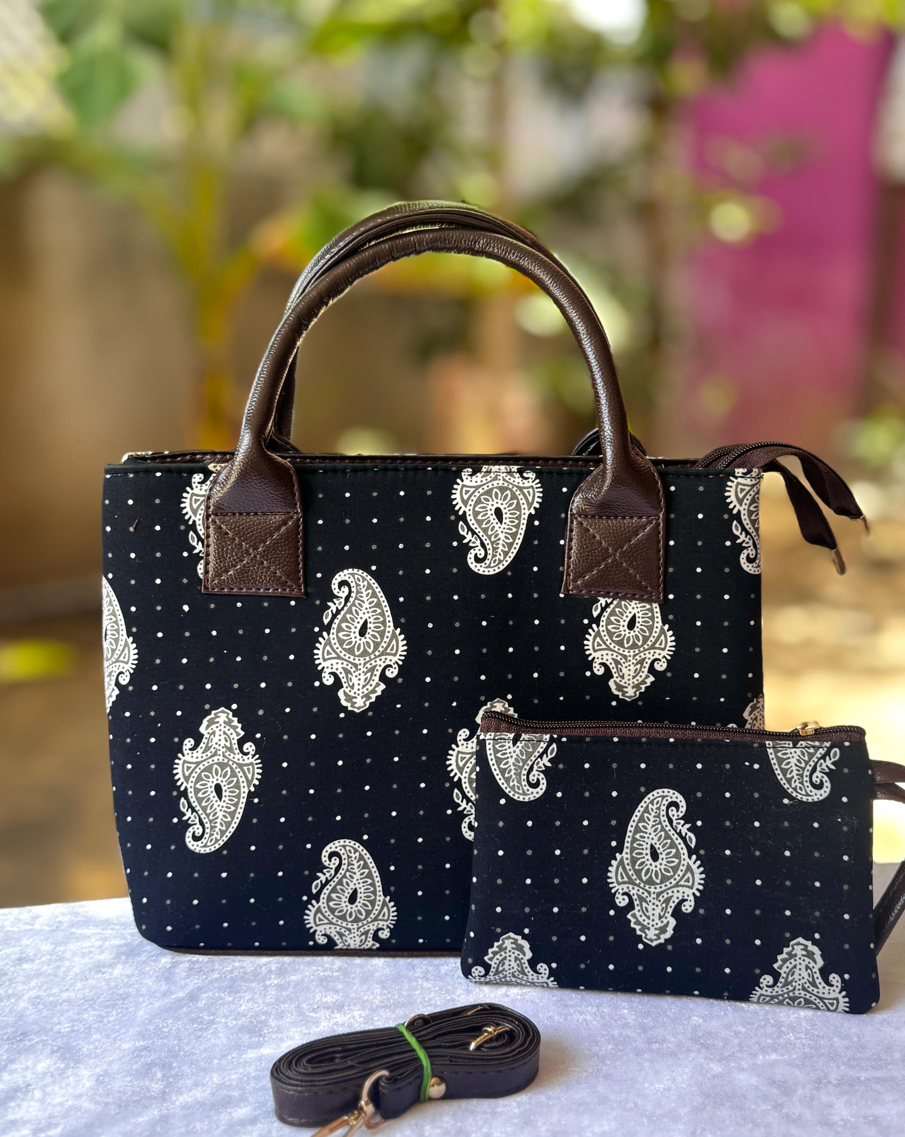 Tim Tim Hand Bag cum Sling – Bagru Print Beauty