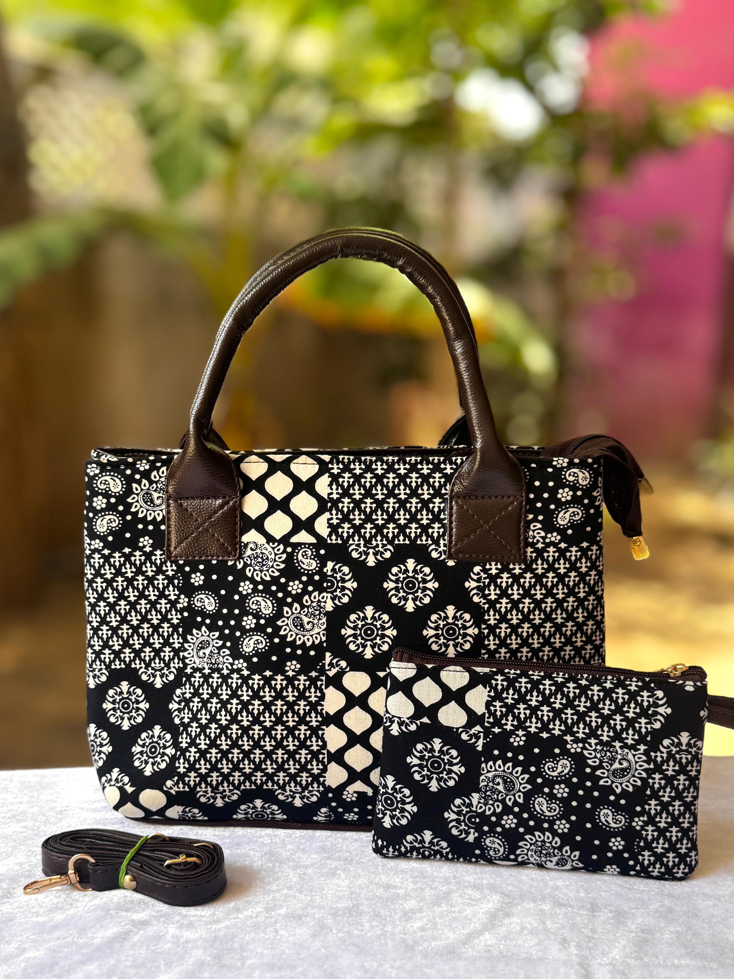 Tim Tim Hand Bag cum Sling – Bagru Print Beauty