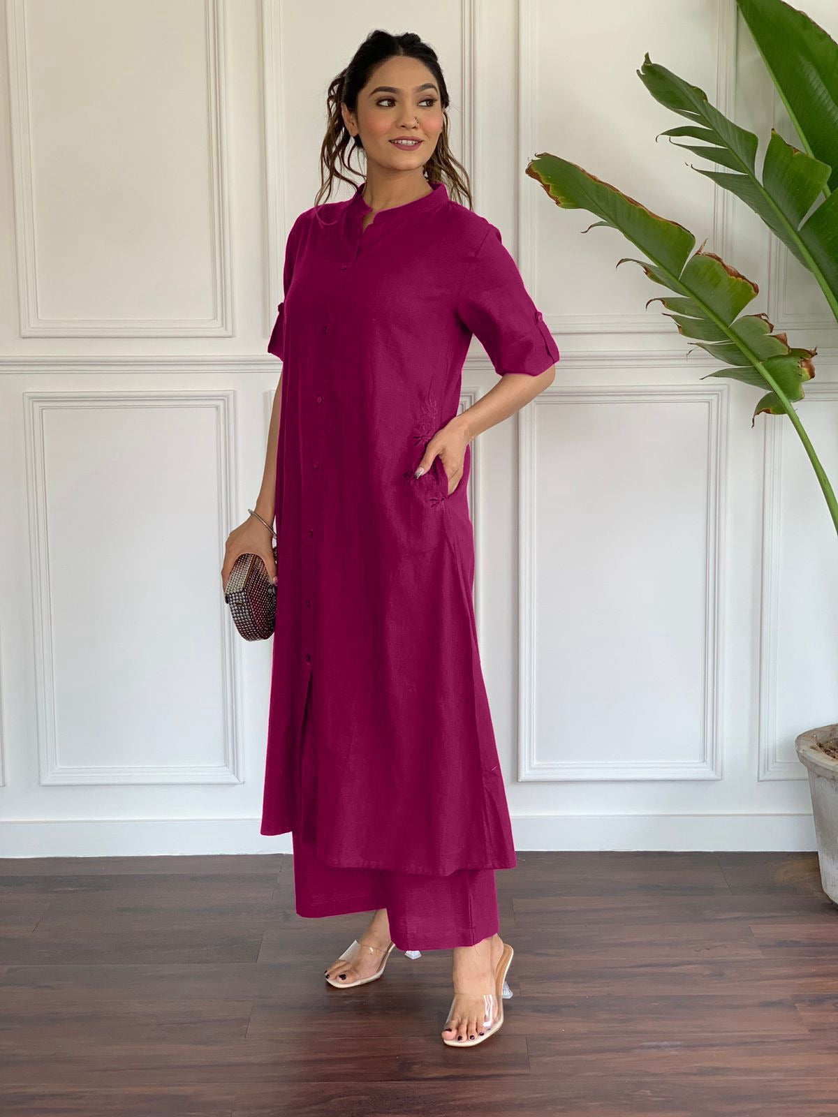 Premium Cotton Slab A-Line Kurta Set