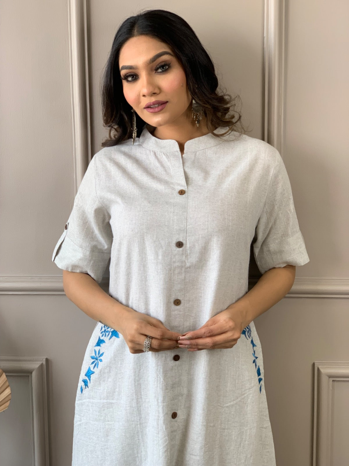 Premium Cotton Slab A-Line Kurta Set