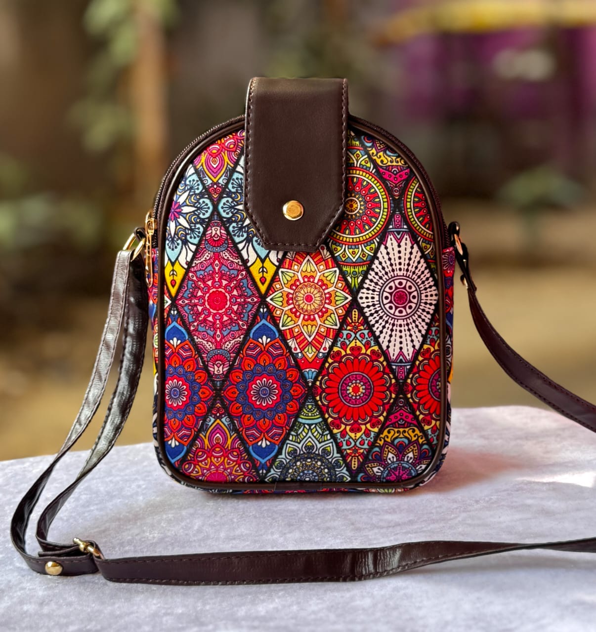 Tim Tim Hand Bag cum Sling – Bagru Print Beauty