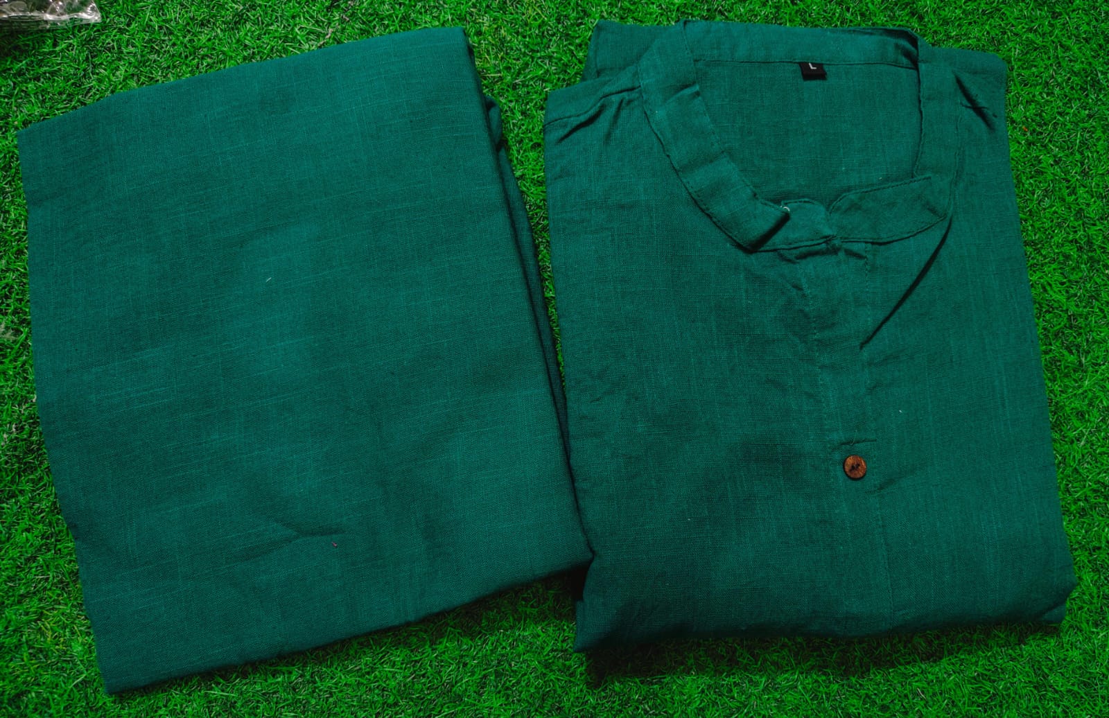 Premium Cotton Slab A-Line Kurta Set