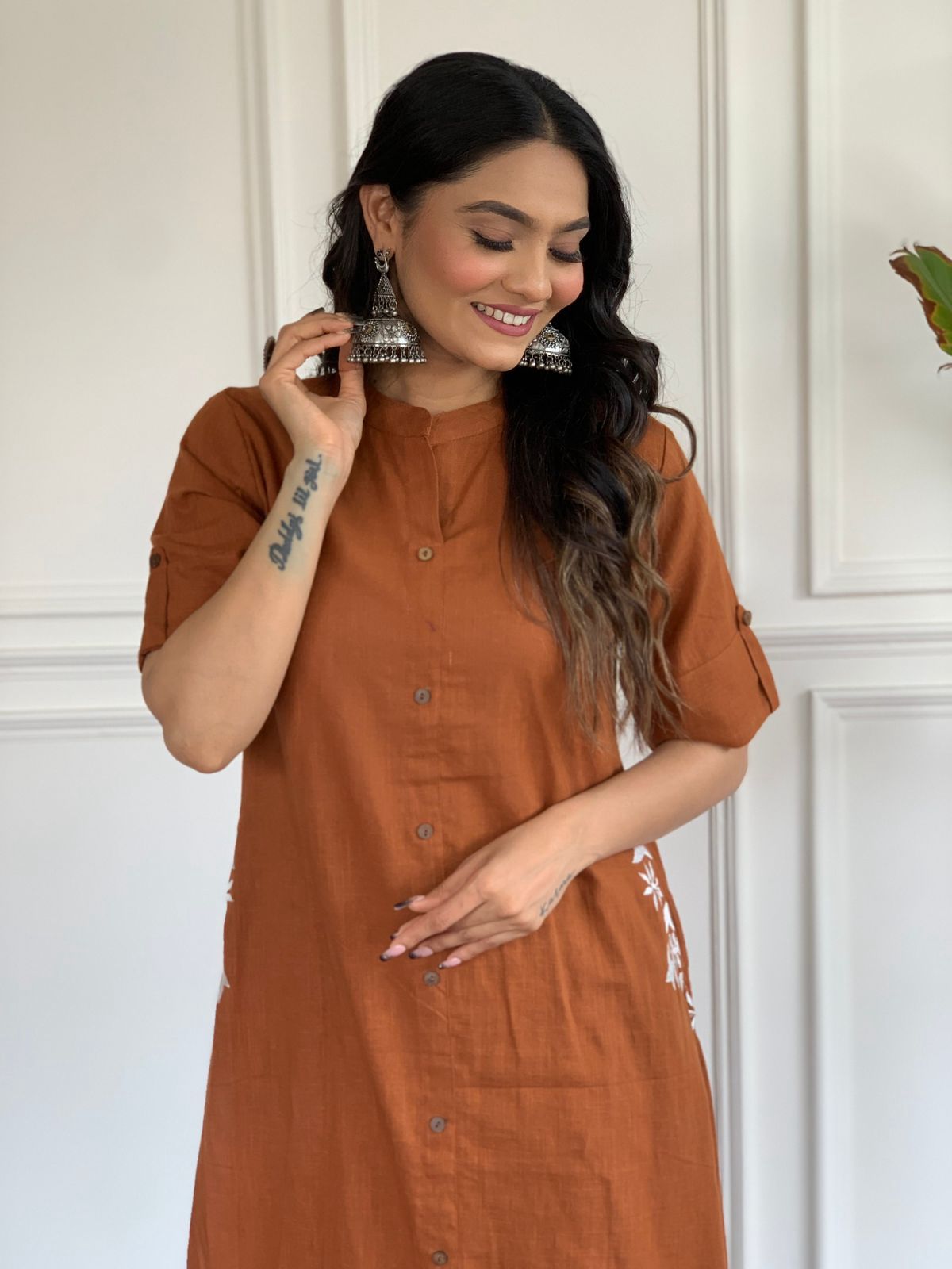 Premium Cotton Slab A-Line Kurta Set