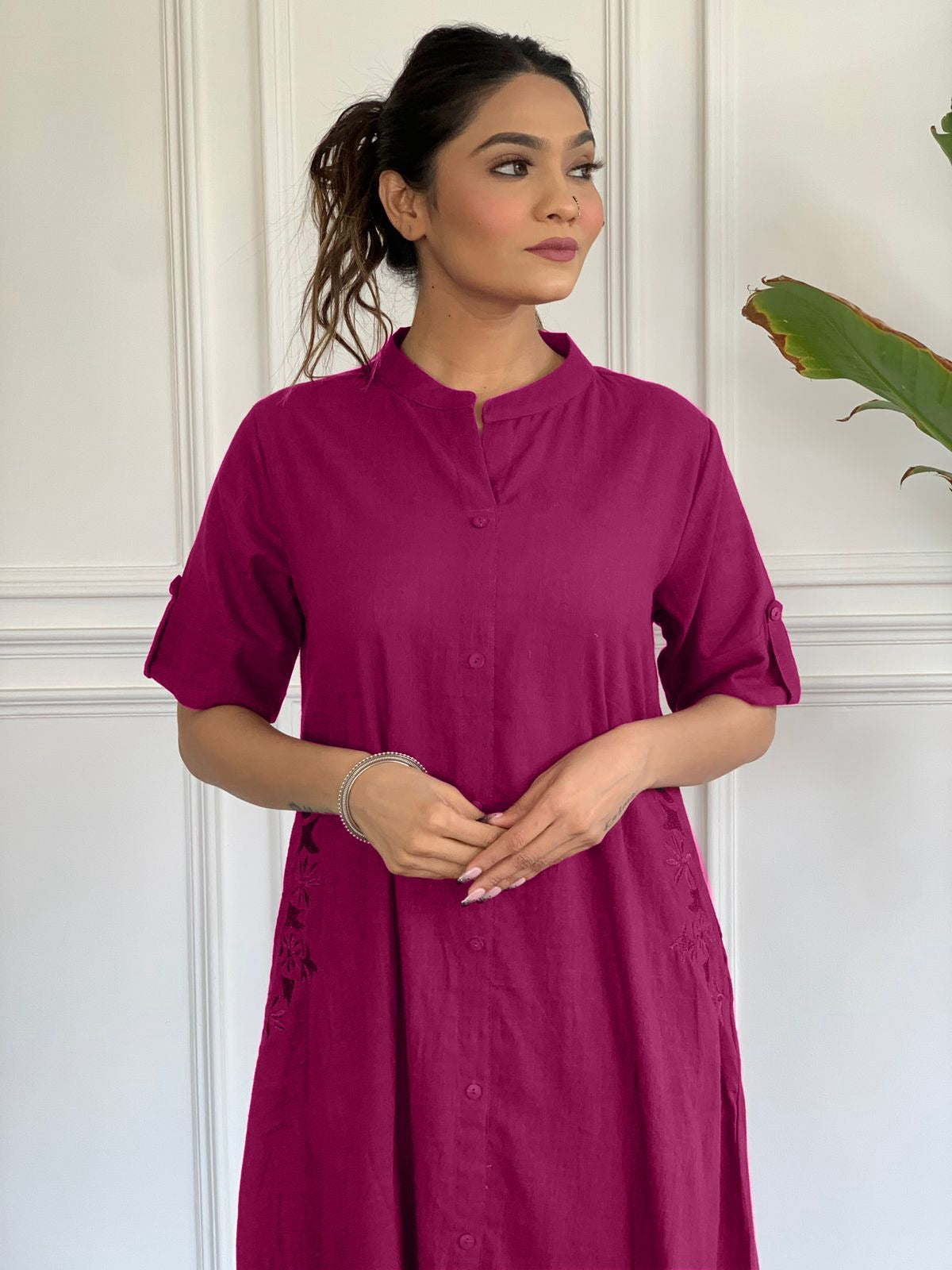 Premium Cotton Slab A-Line Kurta Set