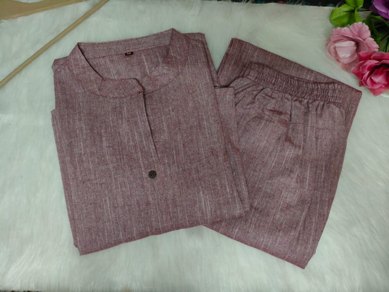 Premium Cotton Slab A-Line Kurta Set